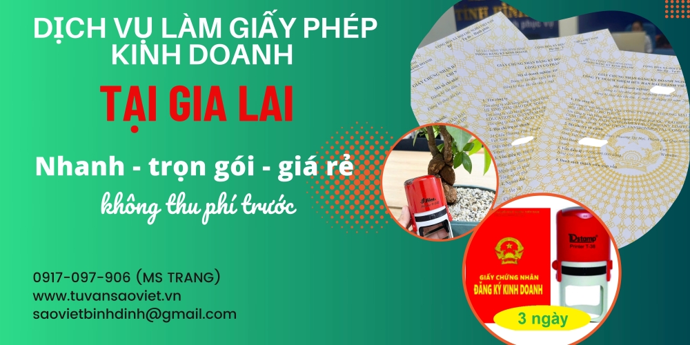 Hướng dẫn thủ tục làm giấy phép kinh doanh tại Gia Lai