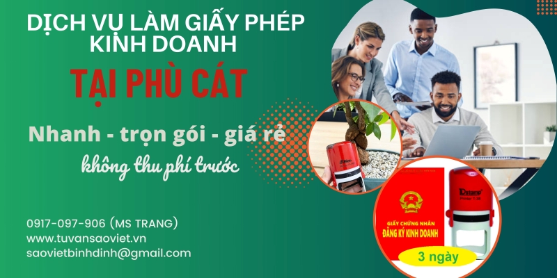 Hướng dẫn thủ tục làm giấy phép kinh doanh tại Phù Cát Bình Định